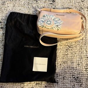 Vera Bradley Beige Crossbody Bag with Floral Accent‎